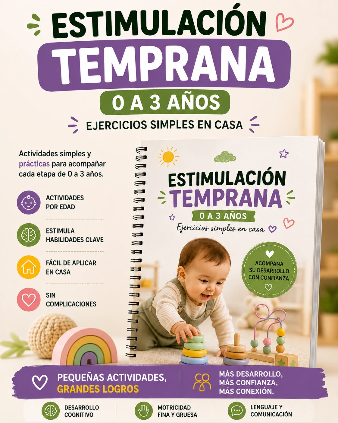Estimulación Temprana (0 a 3 años) | Ejercicios simples en casa 🧠